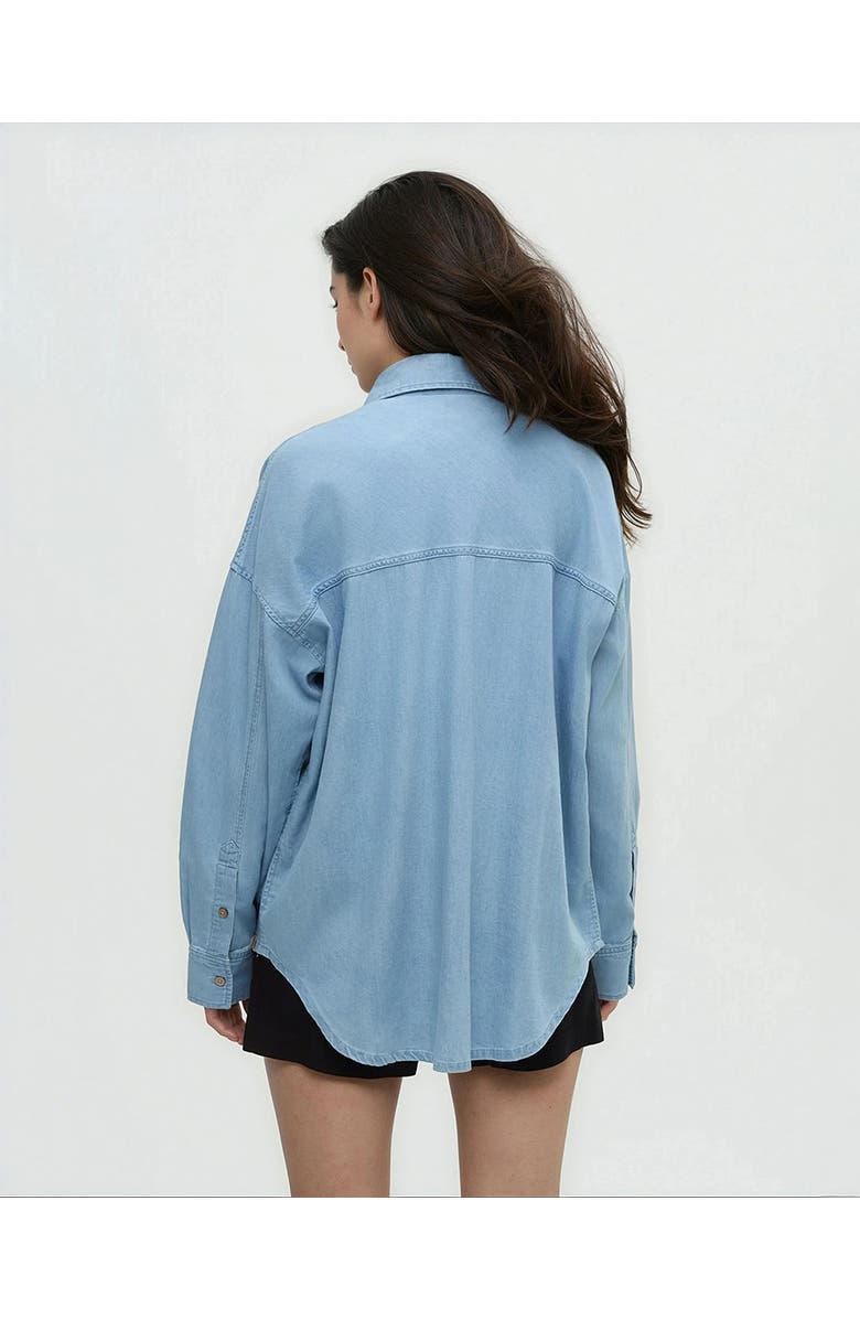 tentree Denim West End Shirt, Alternate, color, Light Wash