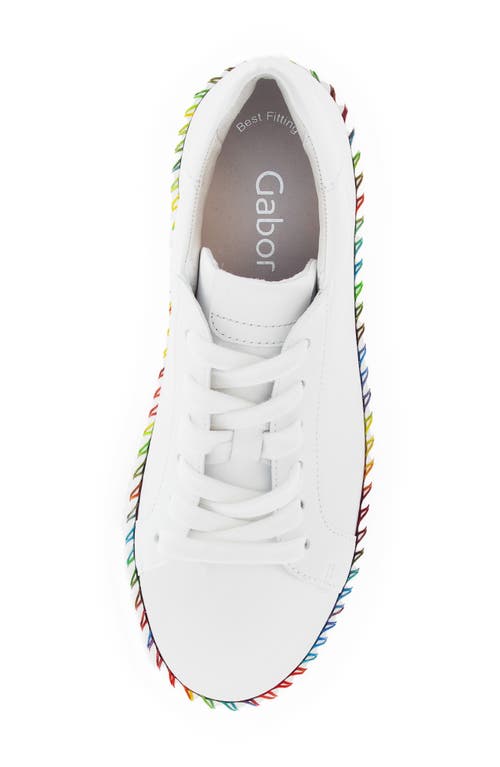 Gabor Rainbow Whipstitch Sneaker In White