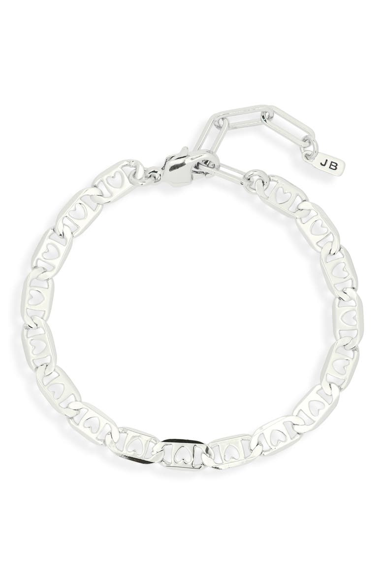 Bobbi Heart Chain Bracelet, Main, color, HIGH POLISH SILVER