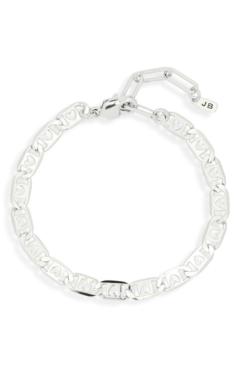 Jenny Bird Bobbi Heart Chain Bracelet, Main, color, High Polish Silver