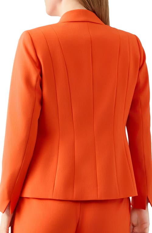 Kasper Plus Size Notched Collar Paneled One-button Blazer In Orange