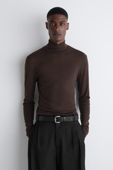 Slim Wool-Jersey Rollneck Top