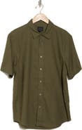 14th & Union Linen & Cotton Short Sleeve Button-Up Shirt