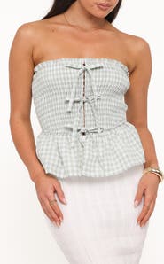 Petal & Pup Carina Smocked Bow Strapless Top