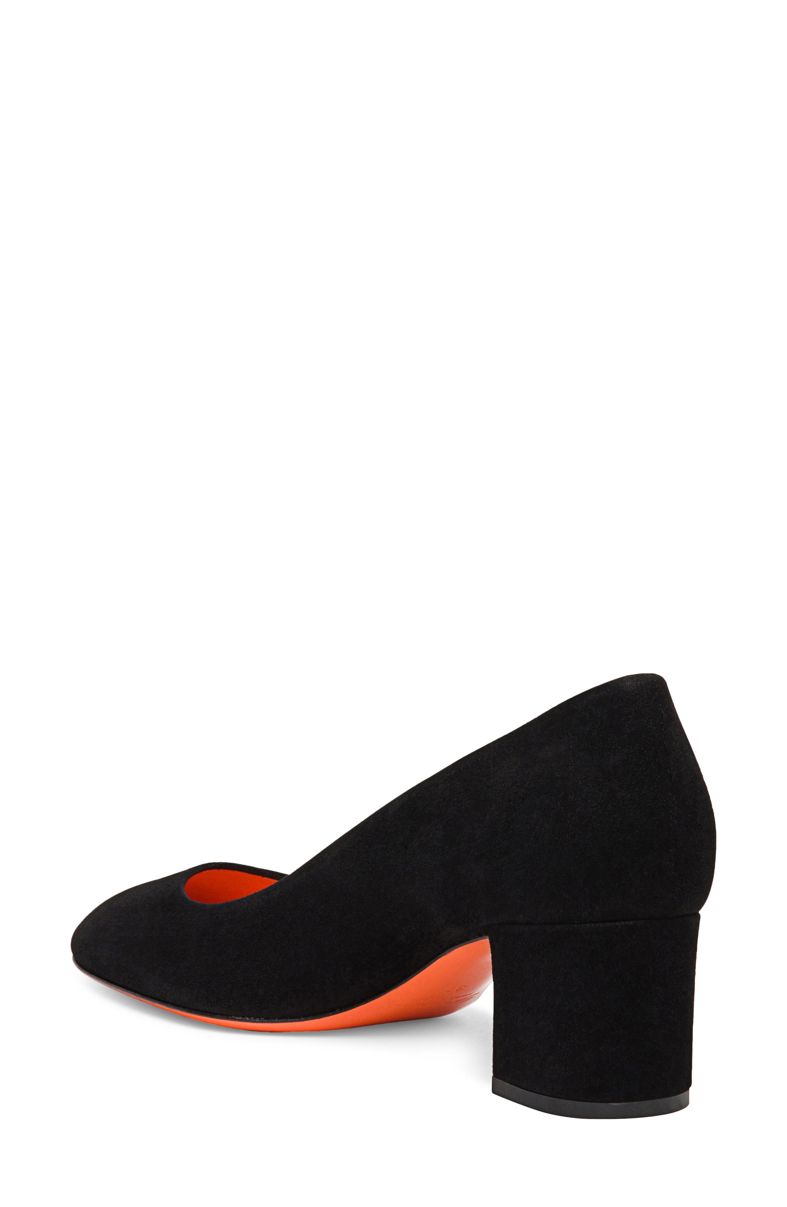 Women's suede low-heel pump, Alternate, color, BLACK-N01