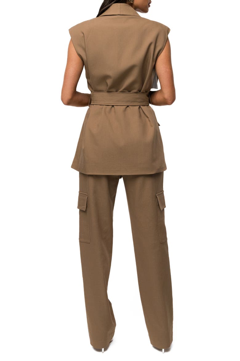 Jeanie Belted Vest, Alternate, color, BROWN