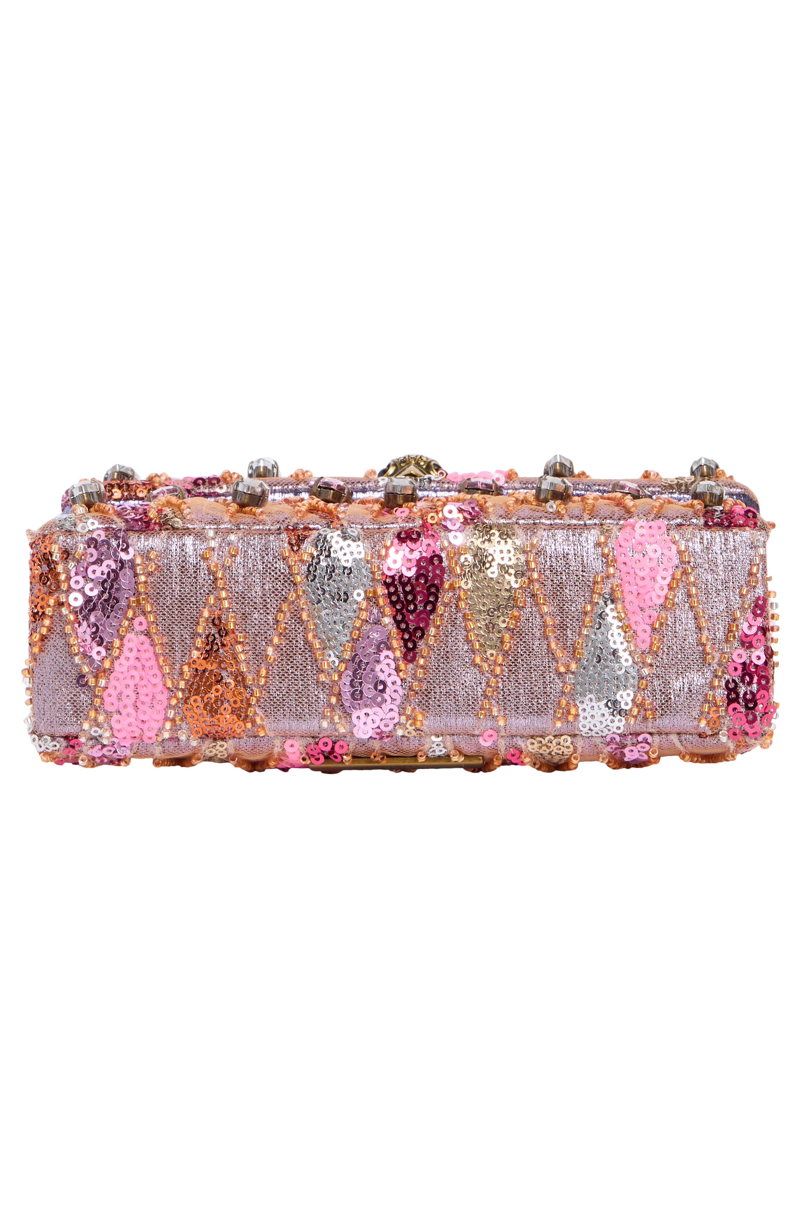 Kurt Geiger London Mini Kensington Sequin Shoulder Bag, Alternate, color, Pink Comb