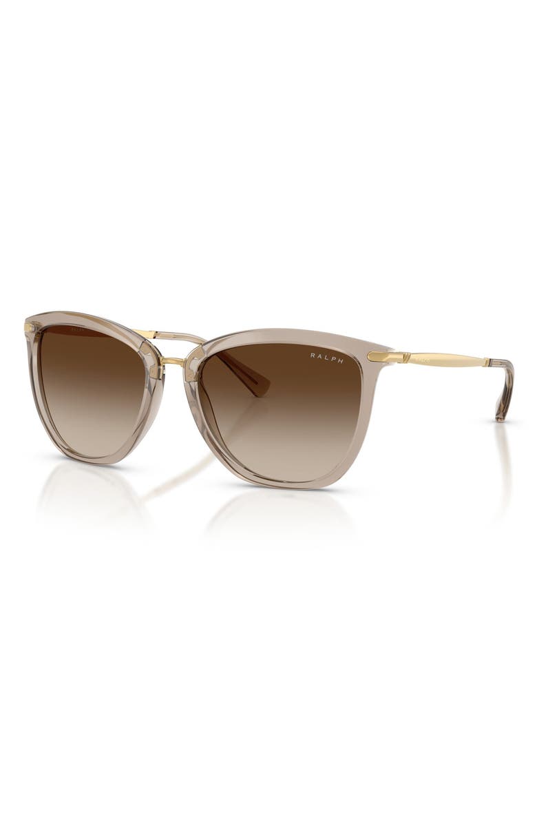 Ralph Lauren 55mm Gradient Cat Eye Sunglasses, Alternate, color, Shiny Beige / Gradient Brown