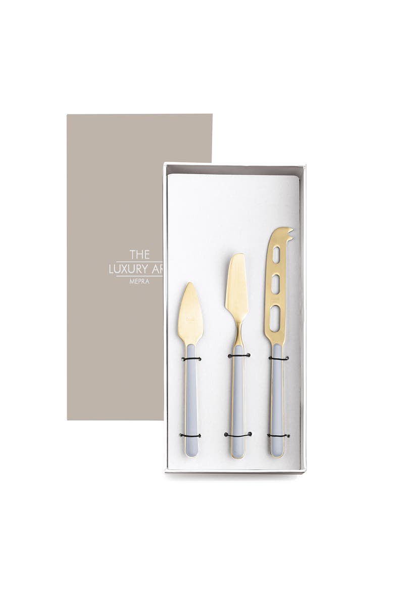 Fantasia Ice Gold Cheese Knives - 3 Pieces, Main, color, Light Blue