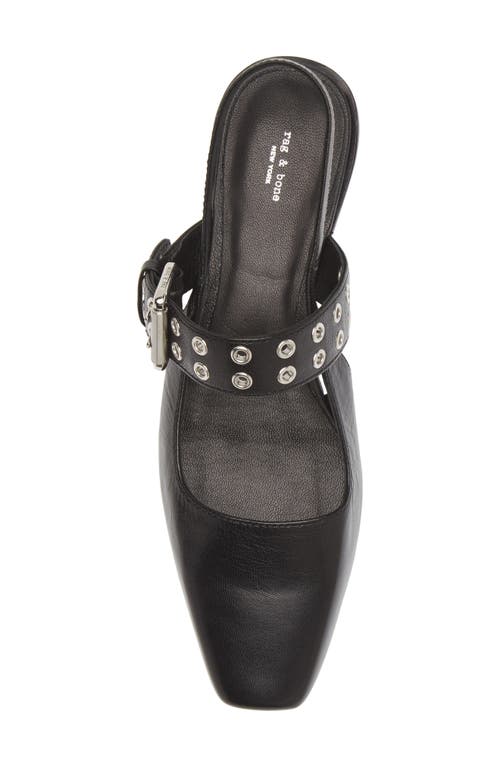 Rag & Bone Astra Houndstooth Buckle Slingback Ballerina Flats In Black