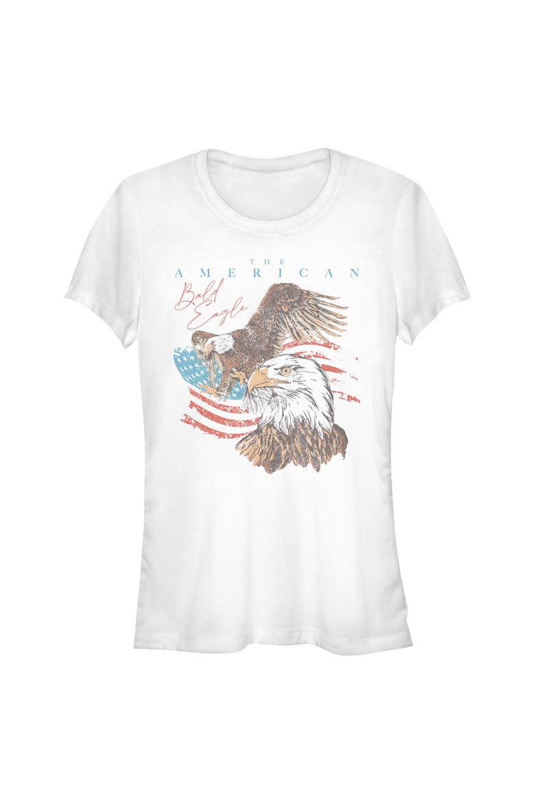 Juniors Lost Gods The American Bald Eagle T Shirt, Main, color, White