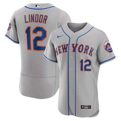 Men's Nike Francisco Lindor Gray New York Mets Road Authentic Player Jersey