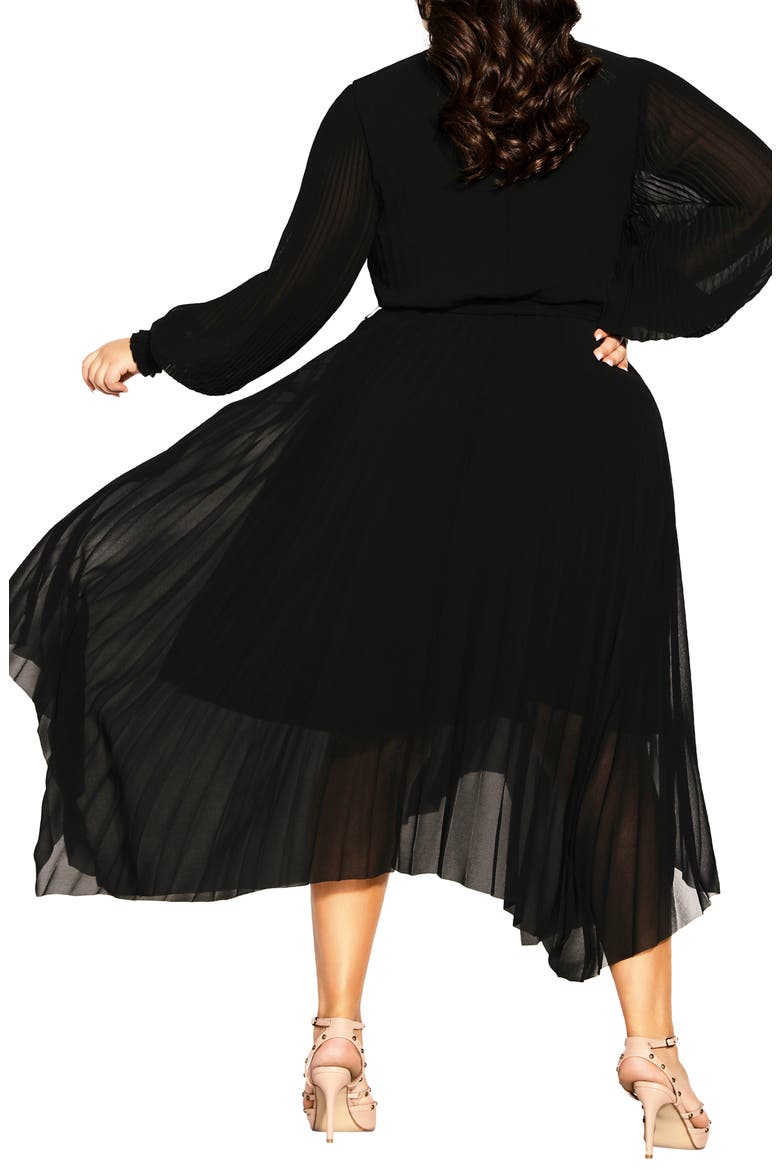 Natalie Long Sleeve Midi Dress, Alternate, color, BLACK