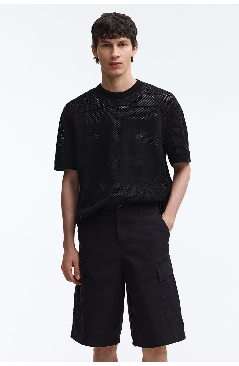 H&M Loose Fit Cotton Cargo Shorts, Alternate, color, 