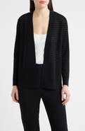 Anne Klein Sheer Stripe Open Front Cardigan