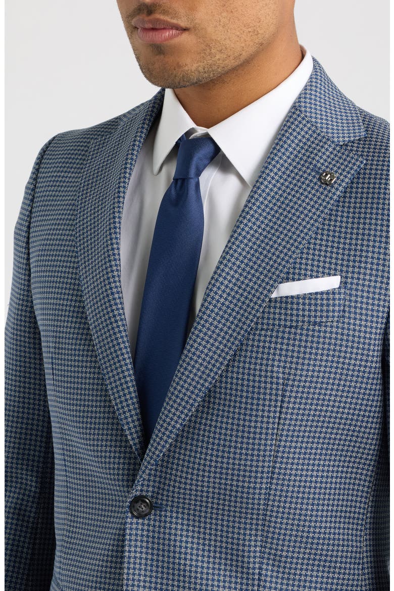 Hutson Slim Fit Dark Blue Microcheck Virgin Wool Sport Coat, Alternate, color, DARK BLUE