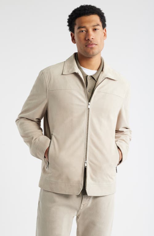 Nordstrom Suede Zip Front Jcaket In Neutral