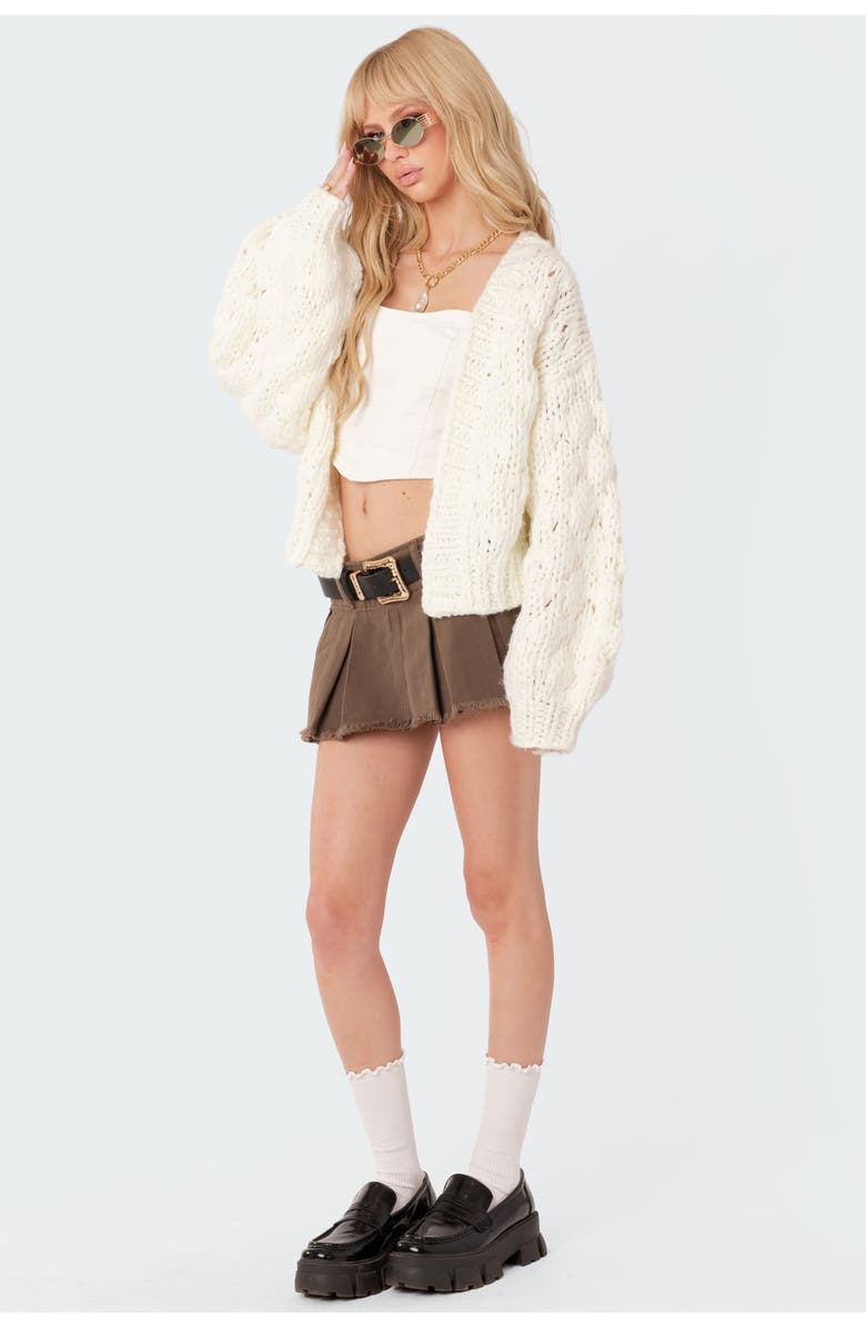 EDIKTED Chunky Open Front Cardigan, Alternate, color, 