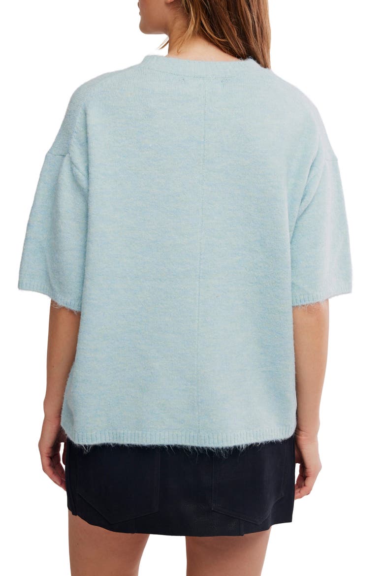 Margot Oversize Short Sleeve Sweater, Alternate, color, ANGEL FALLS MELANGE