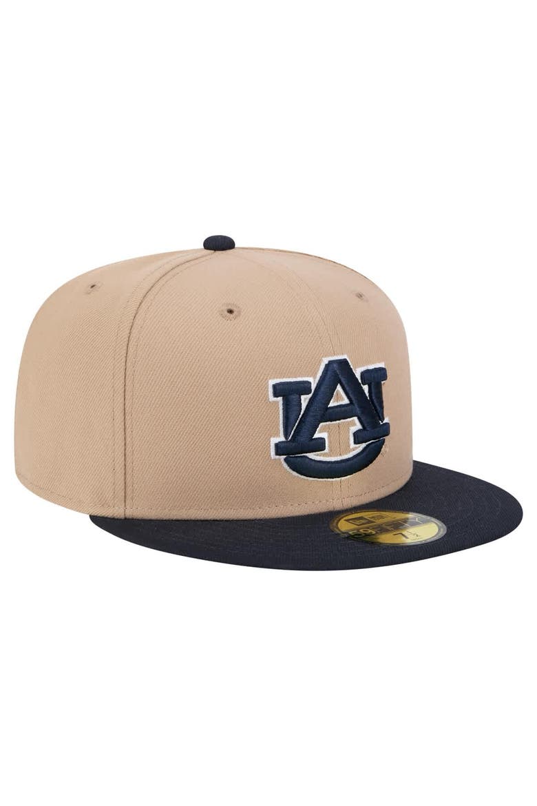 Men's New Era  Khaki Auburn Tigers Two-Tone 59FIFTY Fitted Hat, Alternate, color, Khaki