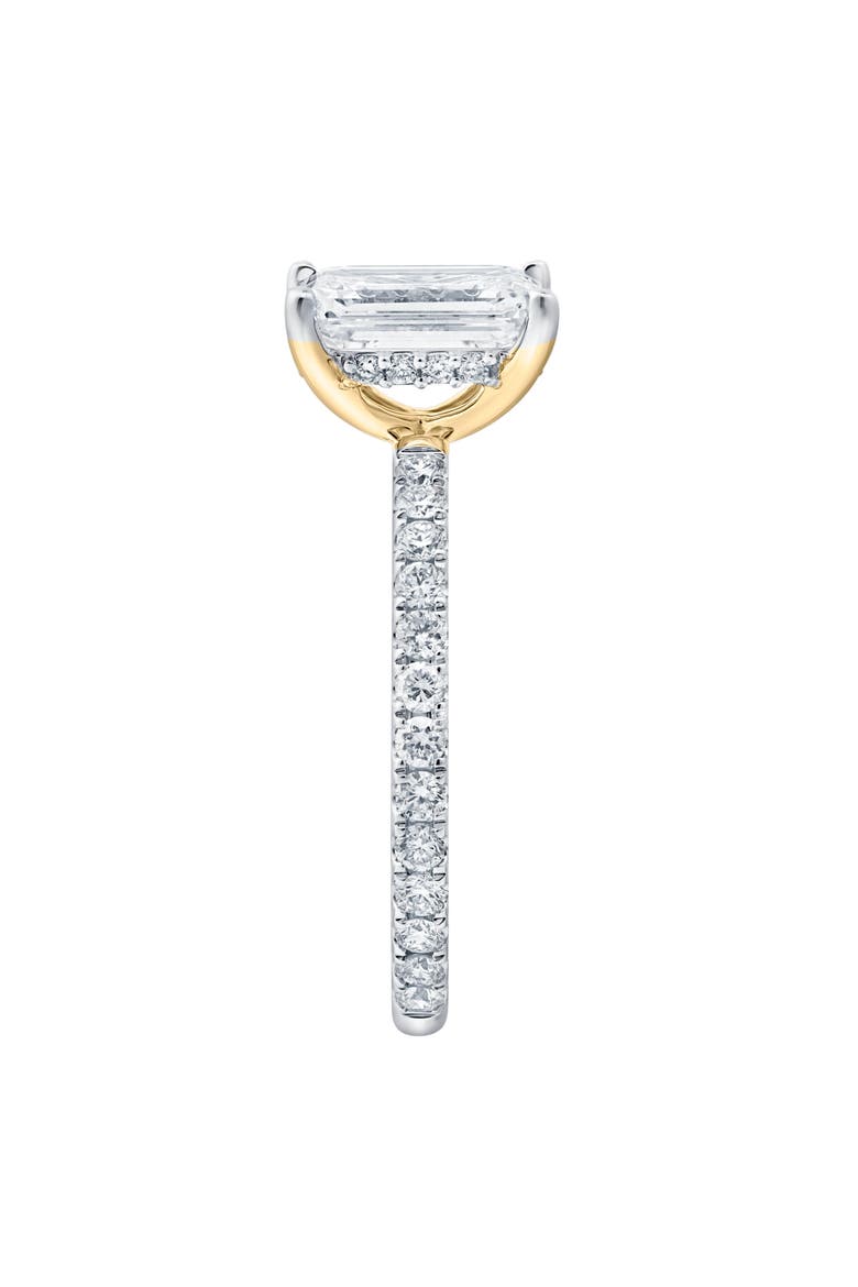Fiora 14K Yellow Gold Emerald Cut Lab Grown Diamond Hidden Halo Engagement Ring - 1.65 ctw, Alternate, color, 14K Yellow Gold