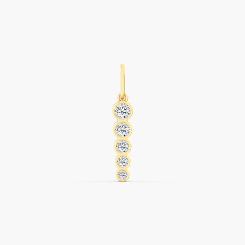 Bezel Spike Lab Diamond Pendant in 14K