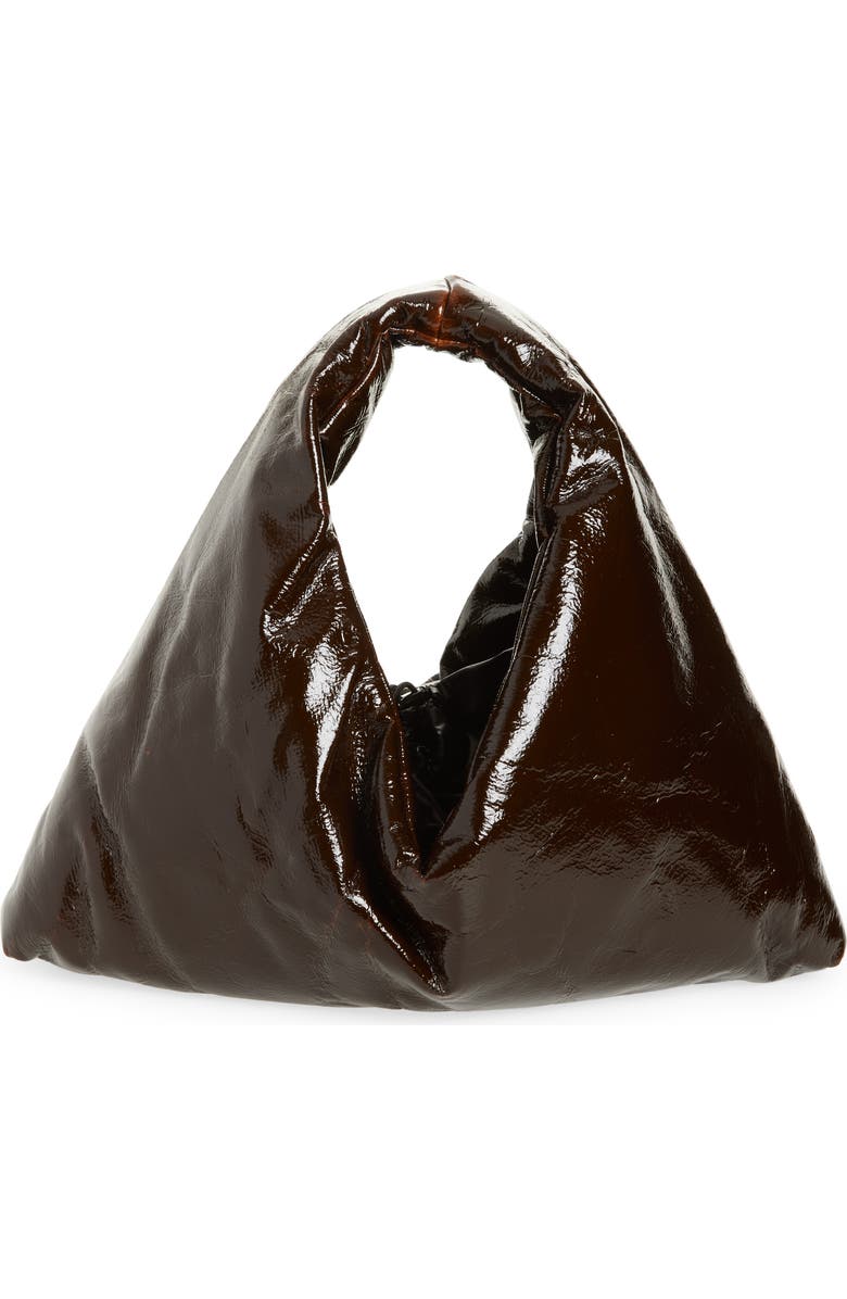 KASSL Small Anchor Lacquered Hobo Bag, Main, color, Honey