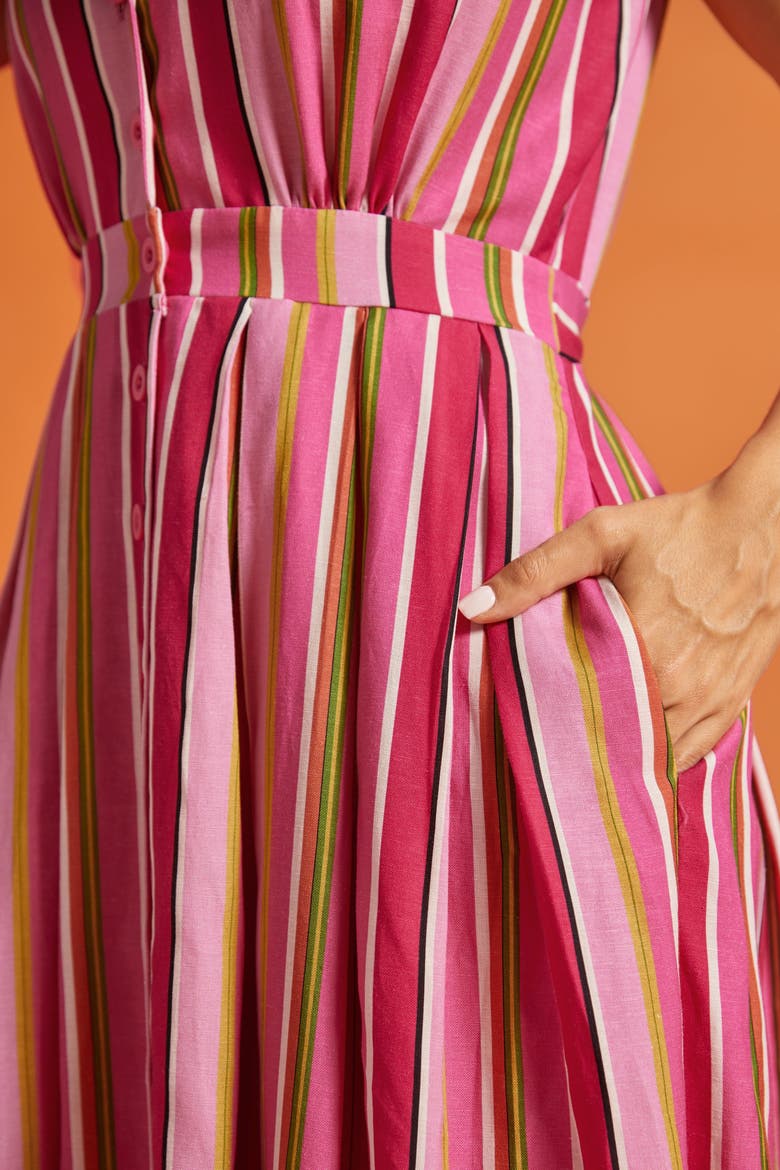 The Carousel Cutie Fit and Flare Dress, Alternate, color, Pink Taffy Stripe