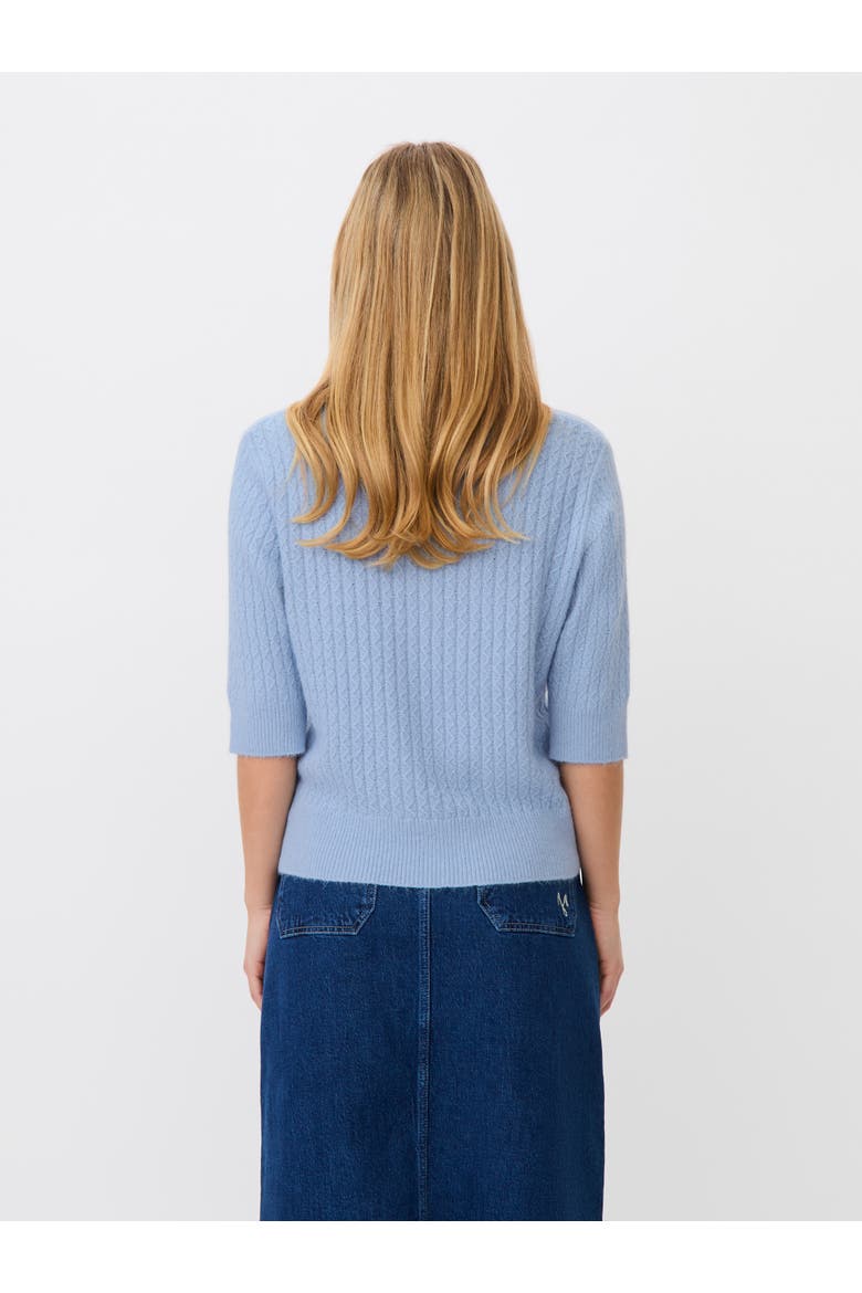 MaFynoria Short Sleeve Relaxed Knit Polo, Alternate, color, Powder Blue