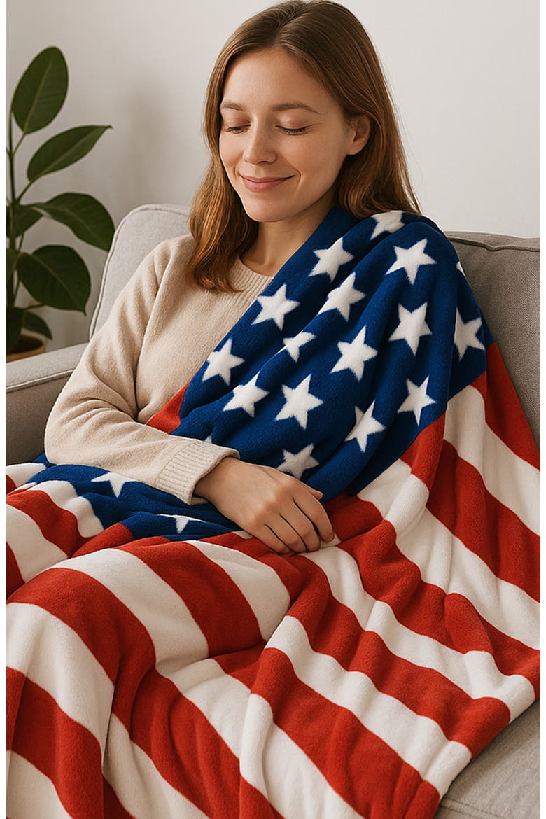 American Flag Throw Blanket, Alternate, color, RED/ WHITE/ BLUE