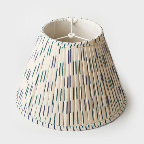 Mela Artisans Ikat Blue Pleated Lampshade In Beige