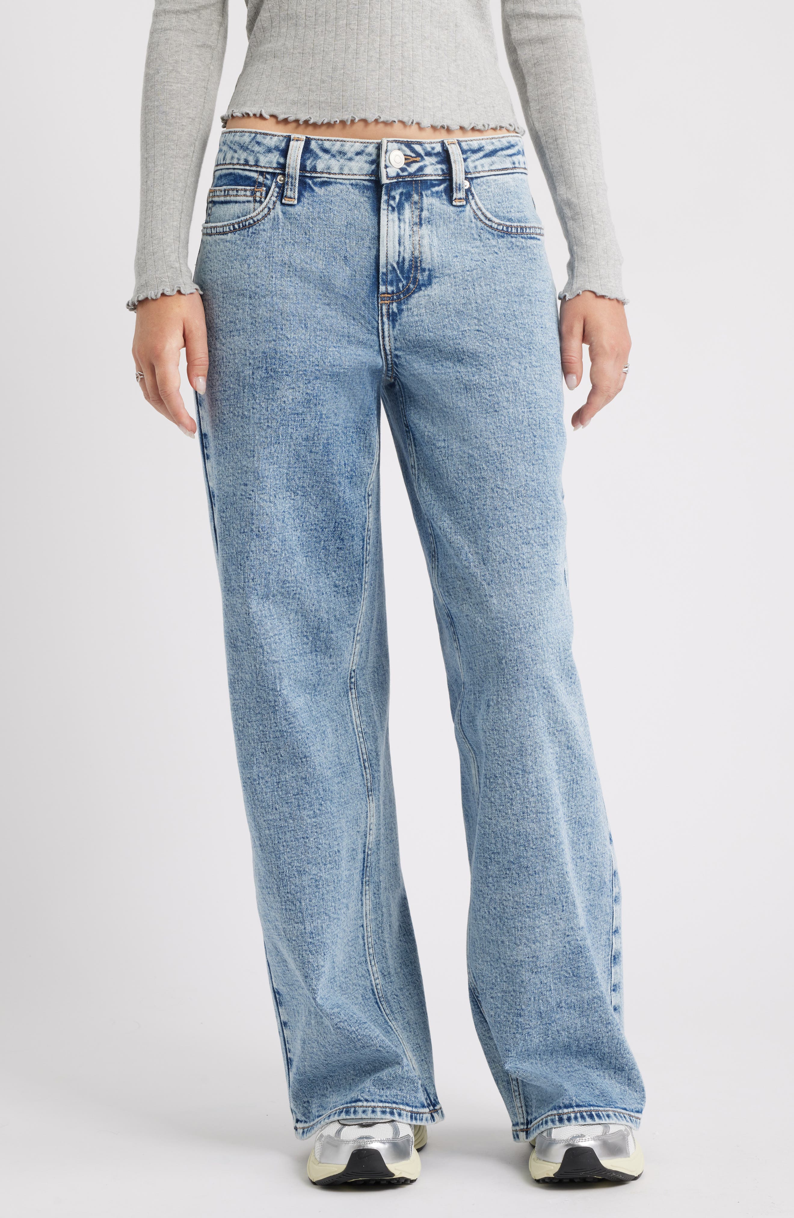 BP. Low Rise Baggy Wide Leg Jeans