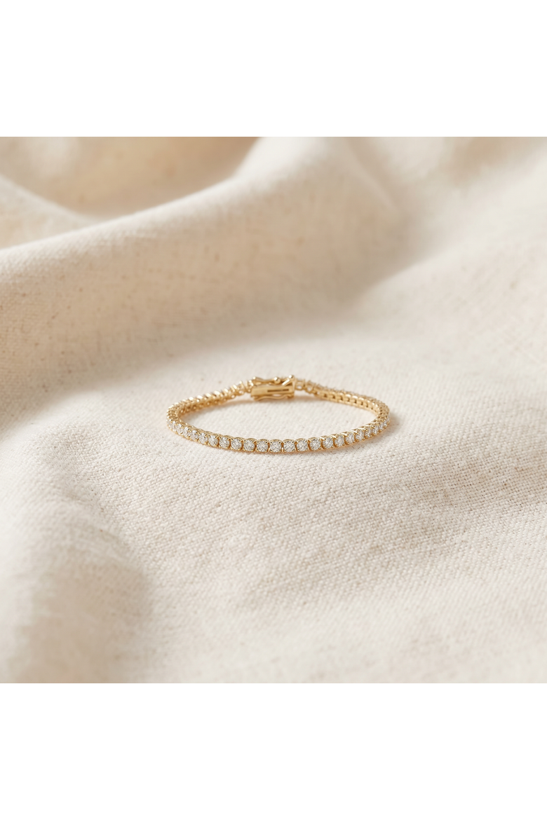 3Ct TW Diamond 14K Gold Round Cut Lab Grown Women's Tennis Bracelet 7", Alternate, color, 14kYellow Gold