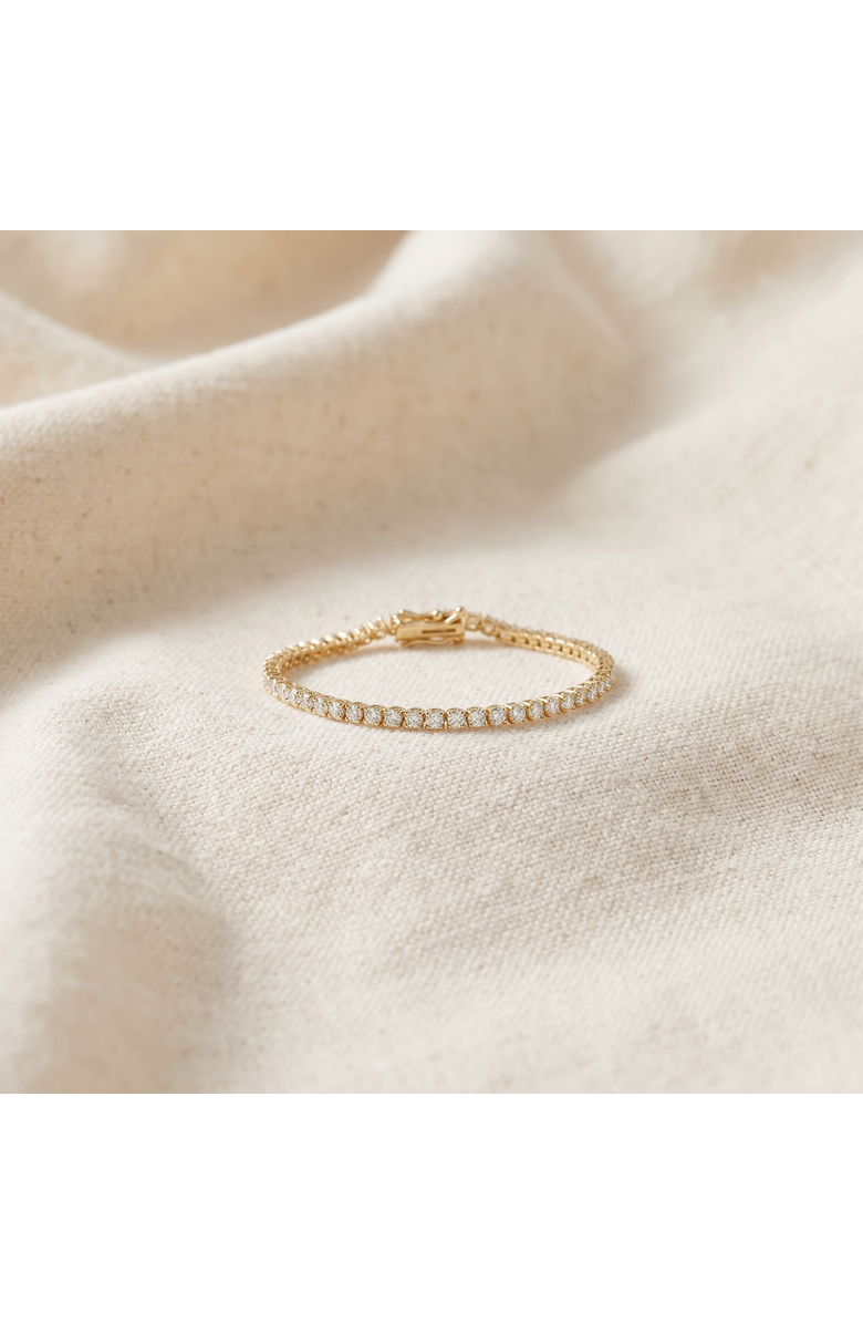 Bliss Diamond 3Ct TW Diamond 14K Gold Round Cut Lab Grown Women's Tennis Bracelet 7", Alternate, color, 14Kyellow Gold
