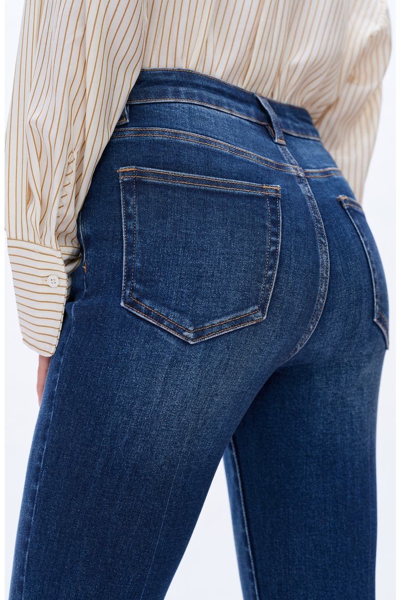 Ara High Waist Raw Hem Ankle Flare Jeans, Alternate, color, MEDIUM BLUE