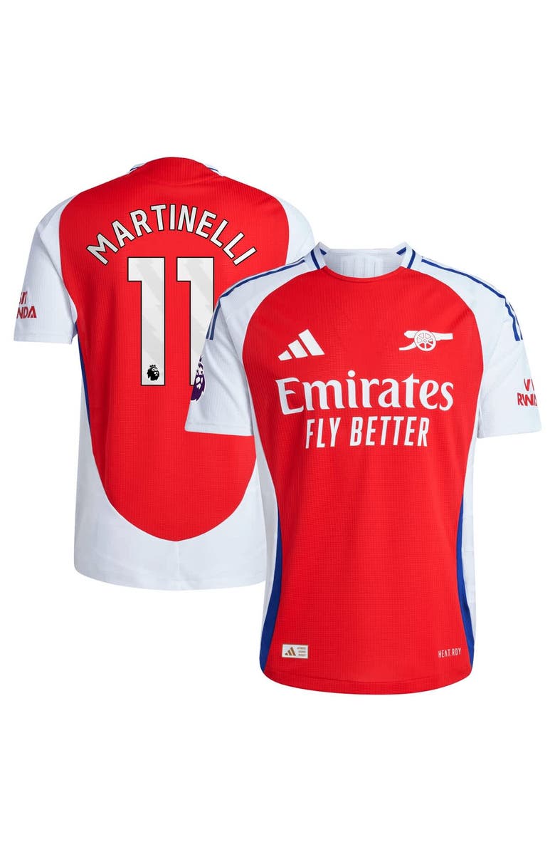 adidas Men's adidas Gabriel Martinelli Red Arsenal 2024/25 Home Authentic Player Jersey, Main, color, 