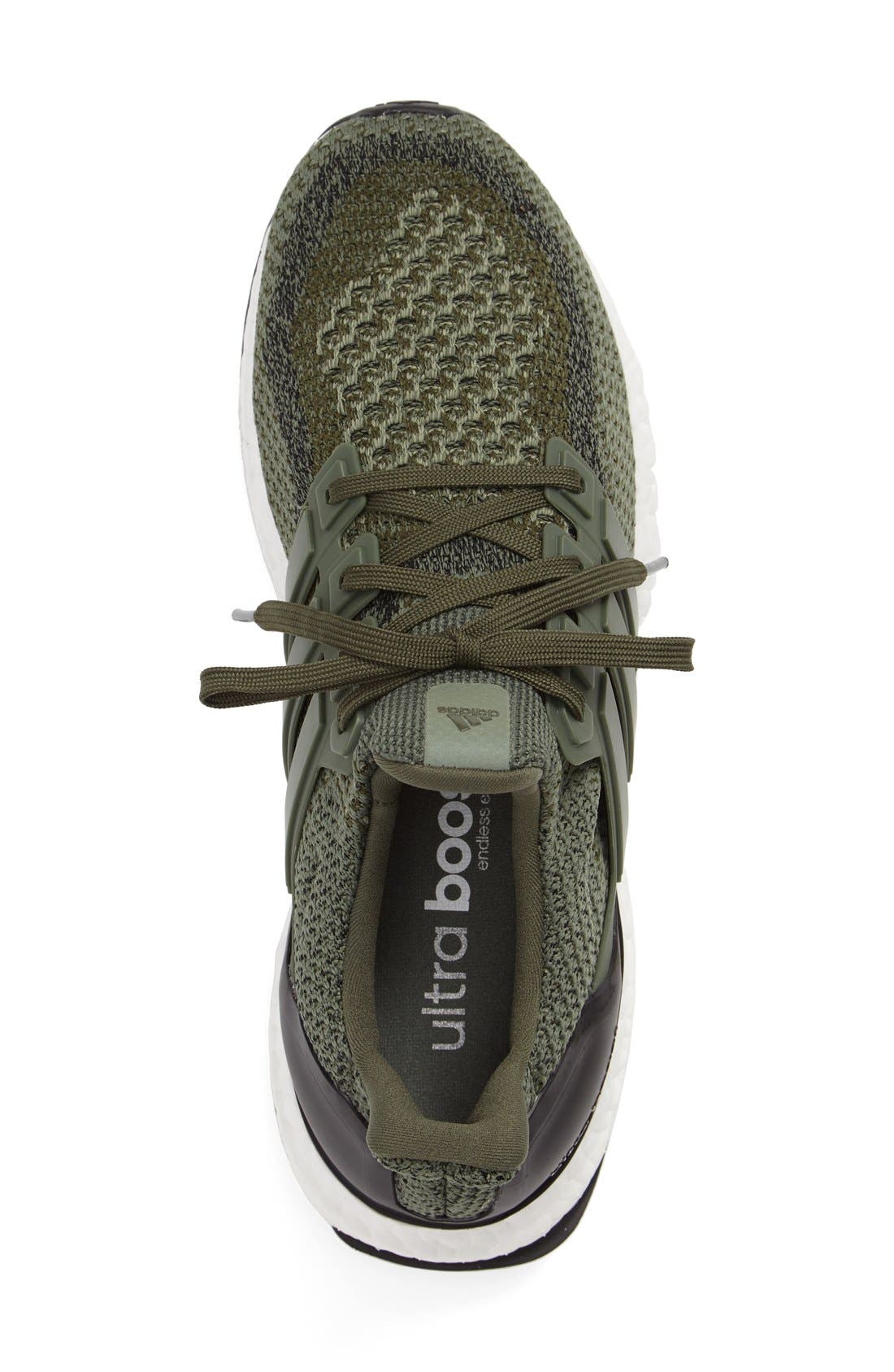 UltraBoost Running Shoe, Alternate, color, BASE GREEN/ WHITE