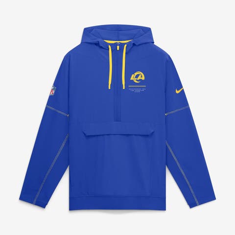 Men's Nike Royal Los Angeles Rams Sideline Logo Glory Anorak Half-Zip Hooded Jacket