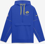 Nike Men's Nike Royal Los Angeles Rams Sideline Logo Glory Anorak Half-Zip Hooded Jacket