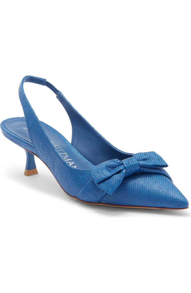 Stuart Weitzman Sofia Pointed Toe Slingback Pump, Main, color, Indigo