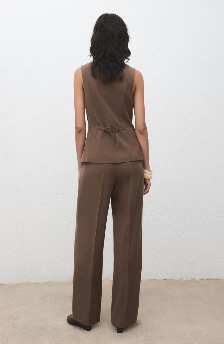 MANGO Sleeveless Wide Leg Jumpsuit, Alternate, color, Brown