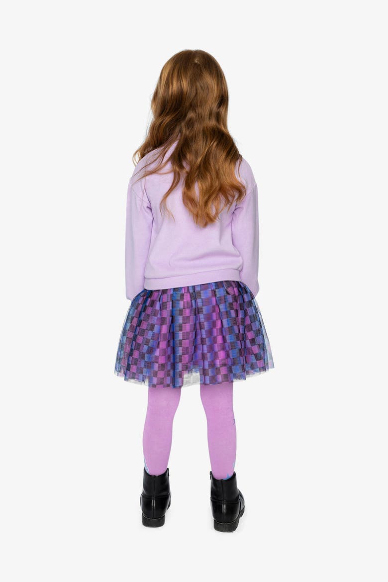 Brushed Jersey Mesh Skirt Bi-Material Dress, Alternate, color, Violet