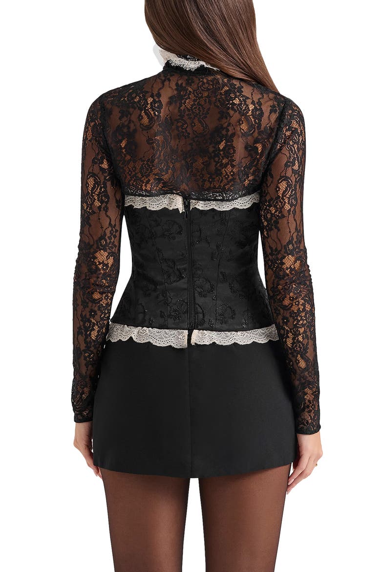Perdita Corset Top & Bolero Set, Alternate, color, BLACK