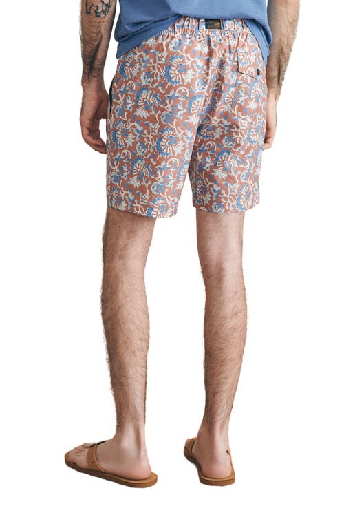 Faherty Sunwashed Swim Trunks In Clay Oceanside Floral