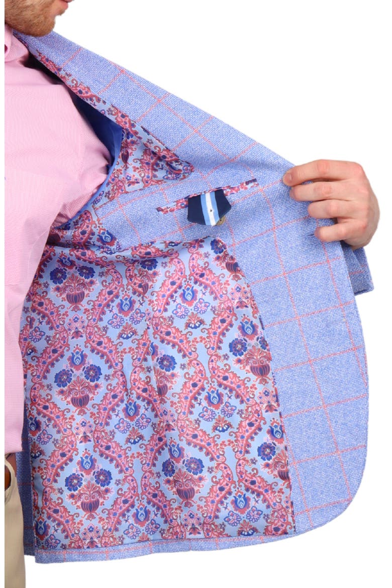 Textured Yarn Dye Windowpane Sport Coat, Alternate, color, TRUE BLUE
