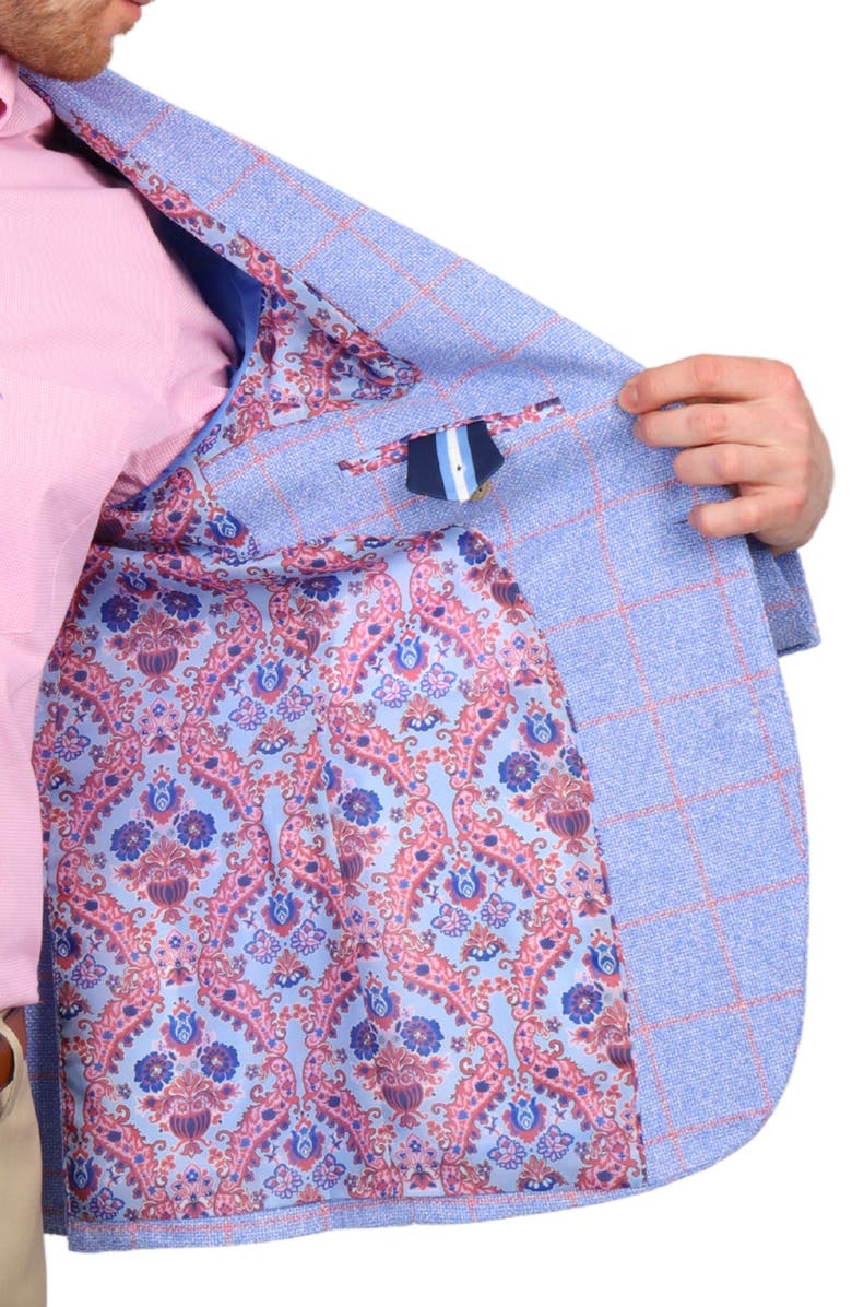 TailorByrd Textured Yarn Dye Windowpane Sport Coat, Alternate, color, True Blue