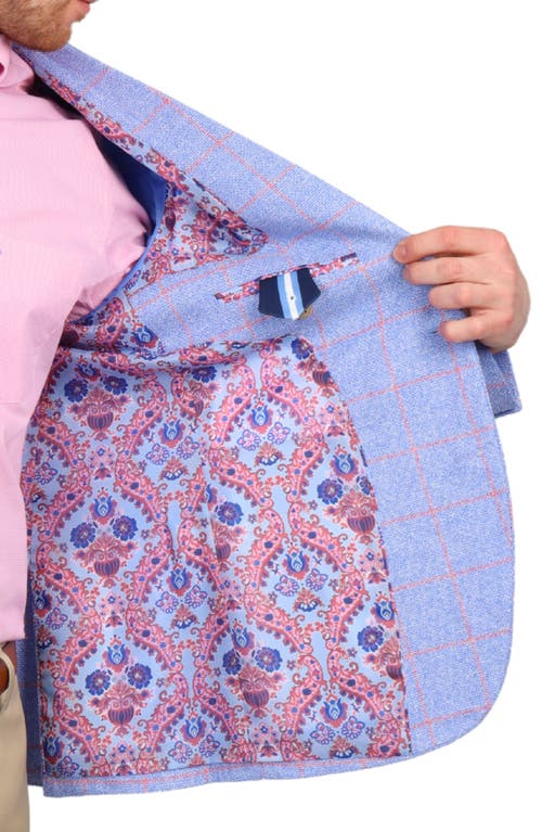 Tailorbyrd Textured Yarn Dye Windowpane Sport Coat In True Blue