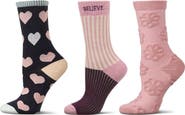 MeMoi Assorted 3-Pack Crew Socks