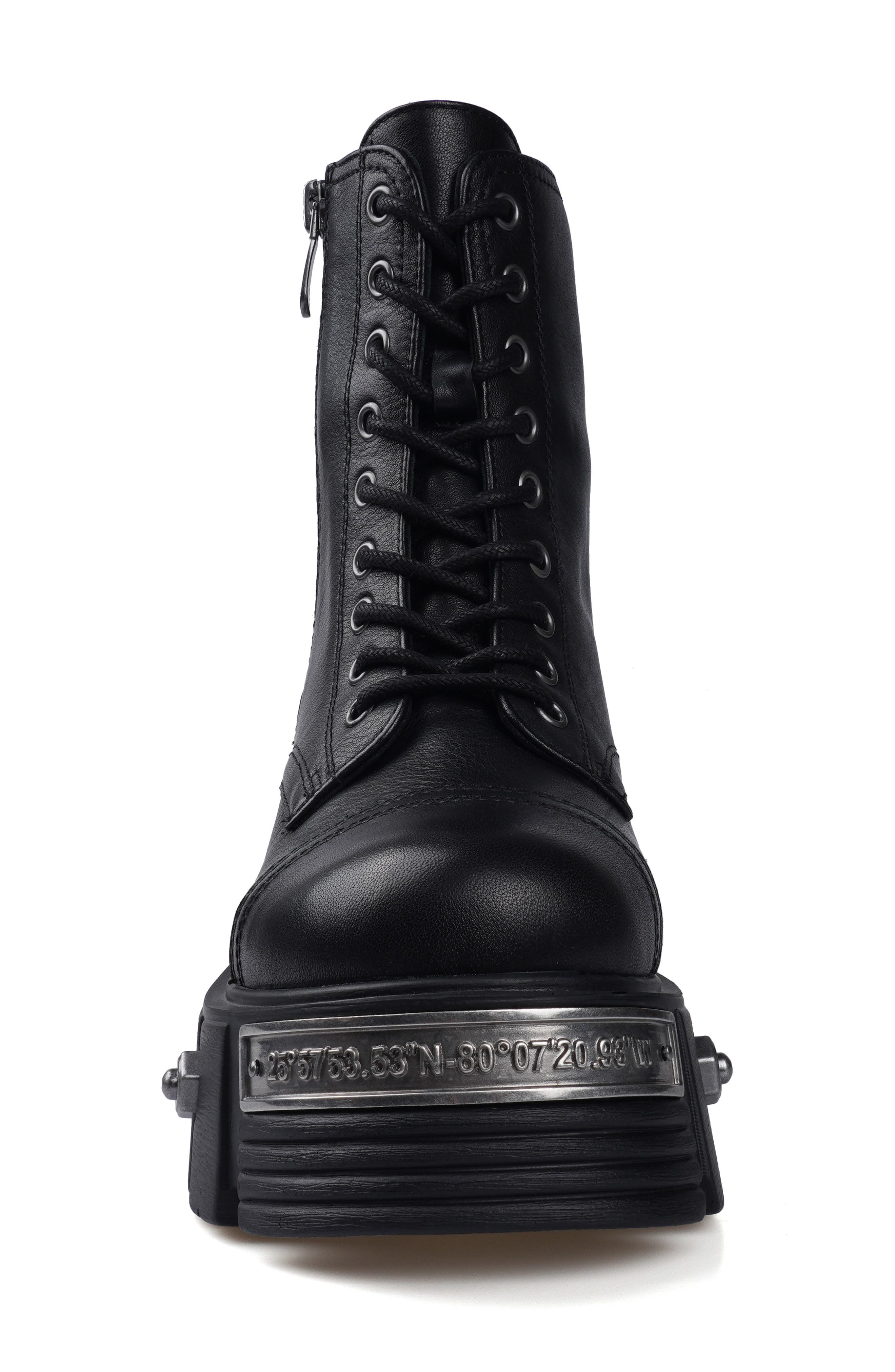 ZIGI Shanti Platform Combat Boot, Alternate, color, Black Leather