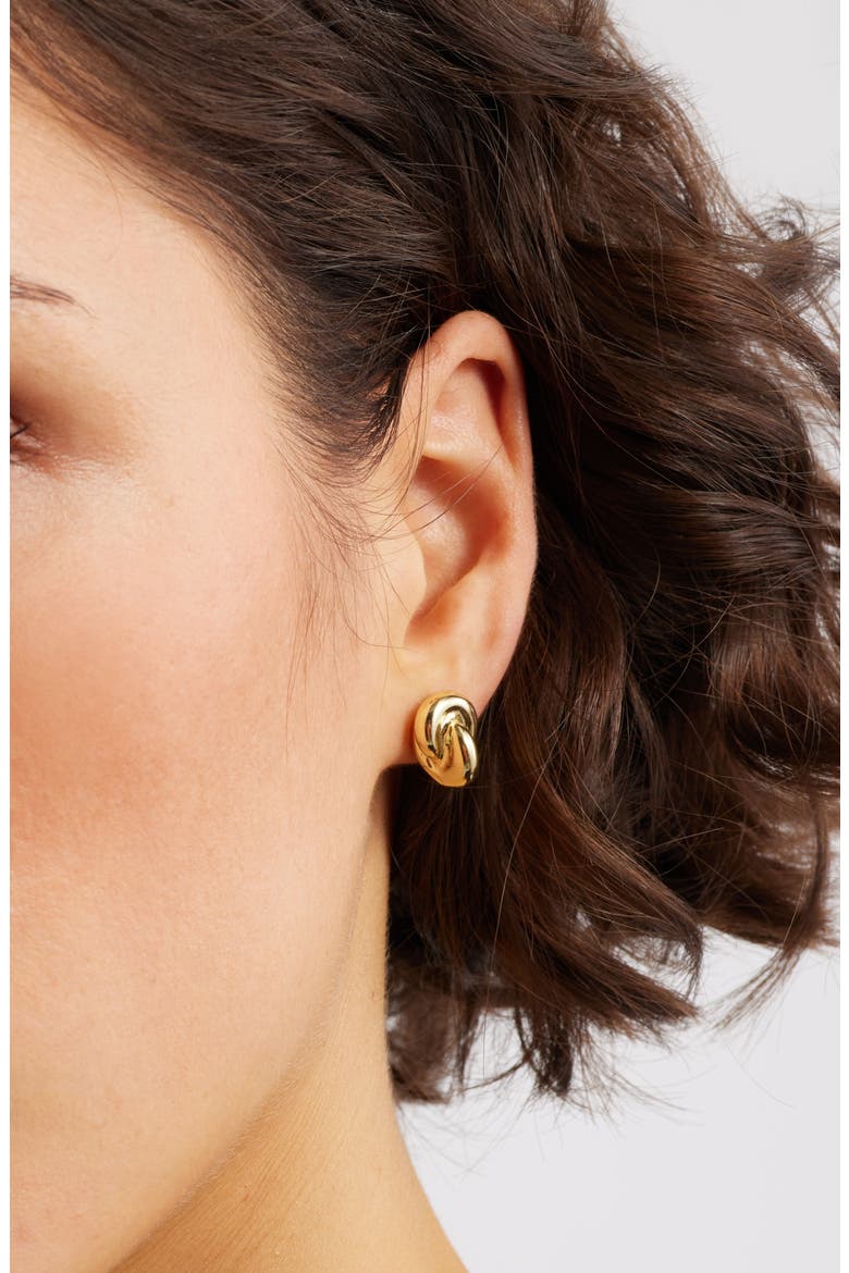 Knot Stud Earrings, Alternate, color, GOLD